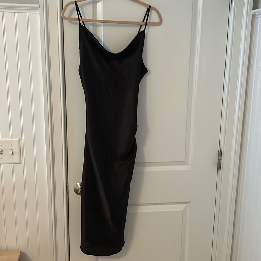 Bebe Black Slip Dress with cinch on the side